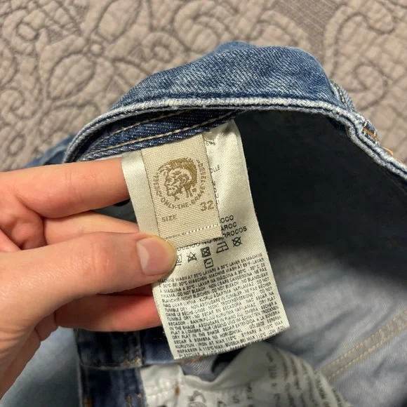 Diesel Industries Jeans Mens 32x32 Blue Medium Wash Straight Waykee Button Jean